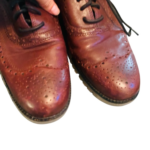 Cole Haan Leather ZeroGrand Oxford Wing Tip Burgundy Leather - Picture 3 of 9